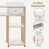 M MCombo Schreibtisch mit Schubladen, Nageltisch mit Regal, Manikürtisch aus Holz Metallgestell, Schminktisch ohne Spiegel Wohnzimmer Modern, Marmor-Weiß Gold, 2498 Bild 4