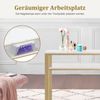 M MCombo Schreibtisch mit Schubladen, Nageltisch mit Regal, Manikürtisch aus Holz Metallgestell, Schminktisch ohne Spiegel Wohnzimmer Modern, Marmor-Weiß Gold, 2498 Bild 5