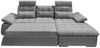 Ecksofa Couch Schlafcouch Schlafsofa Lederlook dunkelgrau ant. Ottomane rechts L Bild 3