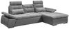 Ecksofa Couch Schlafcouch Schlafsofa Lederlook dunkelgrau ant. Ottomane rechts L Bild 2