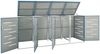 vidaXL Mülltonnenbox für 4 Tonnen 276,5x77,5x112,5 cm Edelstahl 149569 Bild 3