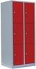 Schließfachschrank Wertfachschrank Fächerschrank Spind Umkleideschrank 6 Fächer-Spint Lichtgrau/Rot 523324 Maße:180 x 80 x 50 cm Bild 2