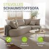 Juskys Sofa Tirano - Samt Beige , Ecksofa mit L-Form, mit Rücken- & Dekokissen, 4-Sitzer Eckcouch, Schaumstoff - Ottomane rechts Bild 2