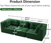 Flieks 3-Sitzer Modulares Sofa, Cloud Sofa Cord rahmenlos, Lounge Sofa bodennah, mit breiten Armlehnen, Grün Bild 4