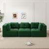 Flieks 3-Sitzer Modulares Sofa, Cloud Sofa Cord rahmenlos, Lounge Sofa bodennah, mit breiten Armlehnen, Grün Bild 2