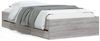 vidaXL Bettgestell mit Schubladen Grau Sonoma 90x190 cm Holzwerkstoff 3207327 Bild 2