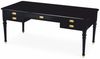 Casa Padrino Luxus Barock Schreibtisch Schwarz / Messing 185 cm - Barock Büro Möbel Bild 2