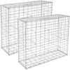 SONGMICS Gabionenkörbe, verzinkt, Metall silber, 100 x 80 x 30 cm, 2 Stück Bild 1