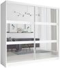 Schiebetürenschrank Fino Kleiderschrank mit Spiegel weiß, 230x62x215cm Bild 5