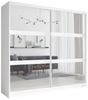 Schiebetürenschrank Fino Kleiderschrank mit Spiegel weiß, 230x62x215cm Bild 4