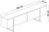 Dmora Fernsehschrank Abishia, Ständer für Wohnzimmerfernseher, Niedriges Wohnzimmer-Sideboard, TV-Ständerbasis, 180x30h50 cm, Weiß und Schwarz Bild 3