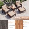 COSTWAY Balkonset Rattan, (5tlg), Akazienholzplatte, mit Kissen, bis 180kg Bild 3