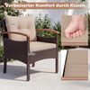 COSTWAY Balkonset Rattan, (5tlg), Akazienholzplatte, mit Kissen, bis 180kg Bild 4
