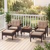 COSTWAY Balkonset Rattan, (5tlg), Akazienholzplatte, mit Kissen, bis 180kg Bild 2