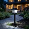 4x LED Außenleuchte, Laterne, Schwarz, Dämmerungssensor, IP44, H 38 cm Bild 2