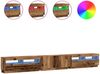 vidaXL TV-Schrank mit LED-Leuchten Altholz-Optik 300x35x40 cm 3329169 Bild 2