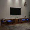 vidaXL TV-Schrank mit LED-Leuchten Altholz-Optik 300x35x40 cm 3329169 Bild 5