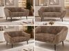 Polstersofa PIRS 2 Skandinavisches Sofa 2-Sitzer, Sofa mit Wellenfederung, Breite 140 cm, schwarze Füße Hoher Sitzkomfort - Braun Cord Bild 2