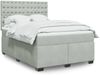 vidaXL Boxspringbett mit Matratze Hellgrau 140x190 cm Samt 3293218 Bild 1