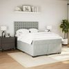 vidaXL Boxspringbett mit Matratze Hellgrau 140x190 cm Samt 3293218 Bild 4