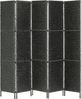 vidaXL 5-teiliger Paravent Schwarz 193×160 cm Wasserhyazinthe 247352 Bild 3