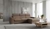 Wohnero24 - Höchste Qualität - Modernes Ecksofa PAVONE 1 - 260 x 183 cm – Chenille Stoff – Schlaffunktion 198 x 125 cm & Bettkasten - Hellbraun Bild 3