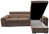 Wohnero24 - Höchste Qualität - Modernes Ecksofa PAVONE 1 - 260 x 183 cm – Chenille Stoff – Schlaffunktion 198 x 125 cm & Bettkasten - Hellbraun Bild 5