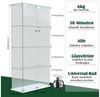 Simurq Glasvitrine Standvitrine aus gehärtetes Glas,Vitrinenschrank Glas mit beleuchtung (Standvitrinen mit 2 Glastür und 4 Lagen,Glasschrank mit Schloss) Sammlervitrine mit Kippsicherung,Modernes rahmenloses Design Bild 2