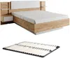 Vente-unique - ELYNIA Bett SamtHolz, Platte BeigeWeiß - B 210 cm x H 104,4 cm x L 256,4 cm Bild 5