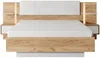 Vente-unique - ELYNIA Bett SamtHolz, Platte BeigeWeiß - B 210 cm x H 104,4 cm x L 256,4 cm Bild 2