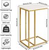 2er Set Aibiju Beistelltische Wohnzimmer Sofa Laptoptisch Marmor Weiß Goldmetall Bild 3
