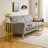 2er Set Aibiju Beistelltische Wohnzimmer Sofa Laptoptisch Marmor Weiß Goldmetall Bild 4