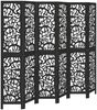 vidaXL 6-tlg. Paravent Schwarz Massivholz Paulownia 358763 Bild 2