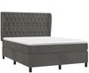 vidaXL Boxspringbett mit Matratze Dunkelgrau 140x200 cm Samt 3129394 Bild 3