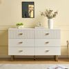 Sideboard Weiß MDF 120x40x75 cm mit 6 Schubladen, modern, Metallbeine, Aufbewahrungsschrank Wohnzimmer Bild 3