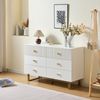 Sideboard Weiß MDF 120 x 40 x 75 cm mit 6 Schubladen, modern, Metallbeine, Aufbewahrungsschrank Wohnzimmer Bild 5