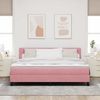 vidaXL LED Boxspringbett mit Matratze mit LED Rosa 180 x 200 cm Samt 3342673 Bild 4
