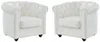 Vente-unique - Ledersessel 2er-Set - Büffelleder - Weiß - CHESTERFIELD Bild 2