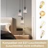 ZMH Pendelleuchte Esszimmer Schwarz 3 Flammig Modern Kristall Hängeleuchte Treppenhaus, Hochwertige Design, ohne Leuchtmittel, Höhenverstellbar für Hotel Büro Vintage Wohnzimmerlampe Bild 2