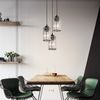 ZMH Pendelleuchte Esszimmer Schwarz 3 Flammig Modern Kristall Hängeleuchte Treppenhaus, Hochwertige Design, ohne Leuchtmittel, Höhenverstellbar für Hotel Büro Vintage Wohnzimmerlampe Bild 3
