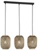 LED Pendelleuchte 3-flammig Lampenschirme mit Bambus Korbgeflecht, B: 69cm Bild 2