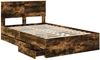 vidaXL Bettrahmen Geräucherte Eiche 120 x 190 cm Ingenieurs Holz 3408002 Bild 5