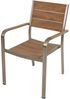 Stapelstuhl FLORENCE 4er Set Aluminium champagner Non-Wood Teak-Optik Bild 2