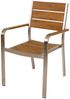 Stapelstuhl FLORENCE 4er Set Aluminium champagner Non-Wood Teak-Optik Bild 3