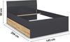 rauch Joel-Extra, Bett, mit 2 Schubladen, Farbe Grau metallic/Eiche Artisan, BxHxT 145x90x209cm Bild 4