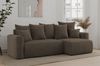 MEBLINI Schlafcouch mit Bettkasten - 238x142x73cm - Braun Cordstoff - DAVE - Kleines Ecksofa mit Schlaffunktion - Sofa mit Relaxfunktion und Kissen - Kleine Couch L-Form - Eckcouch Bild 2