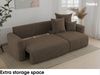 MEBLINI Schlafcouch mit Bettkasten - 238x142x73cm - Braun Cordstoff - DAVE - Kleines Ecksofa mit Schlaffunktion - Sofa mit Relaxfunktion und Kissen - Kleine Couch L-Form - Eckcouch Bild 4