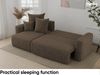 MEBLINI Schlafcouch mit Bettkasten - 238x142x73cm - Braun Cordstoff - DAVE - Kleines Ecksofa mit Schlaffunktion - Sofa mit Relaxfunktion und Kissen - Kleine Couch L-Form - Eckcouch Bild 5