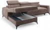 AX LIVING Braun Eckcouch mit Schlaffunktion Arkucio Mini 260 cm L Bild 4