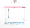Schreibtisch elektrisch höhenverstellbar REC 120x60cm, Tischplatte Pink mit Gestell Weiss Bild 4